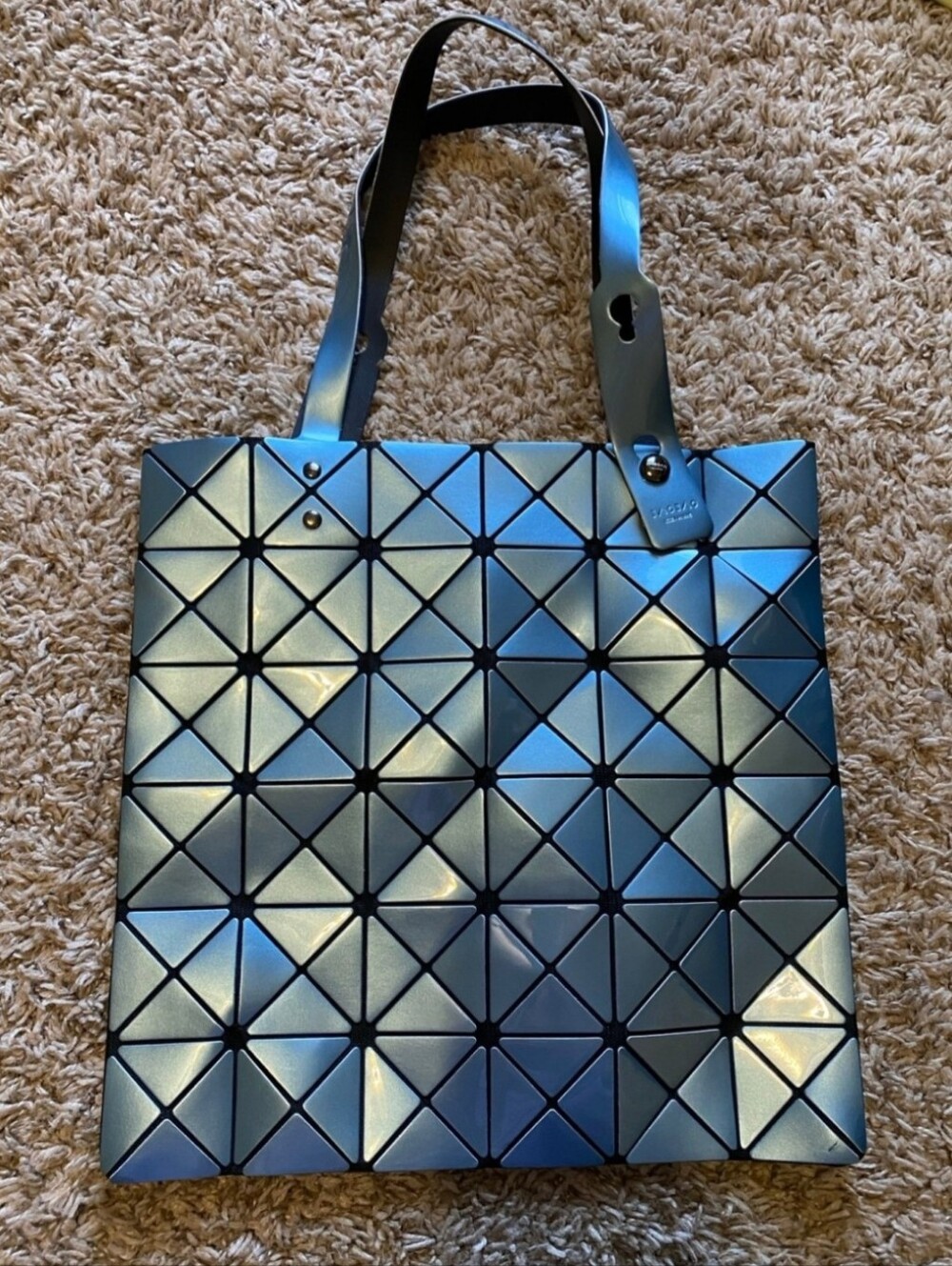 EUC Issey Miyake Bao Bao Tote Bag Lucent Metallic Iridescent Blue / Blue-Grey